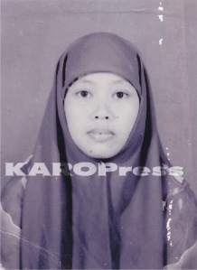 Pasfoto Siti Aisyah yang digunakan untuk melamar CPNS di Pemkab Karo.  (Eksklusif KAROPress)